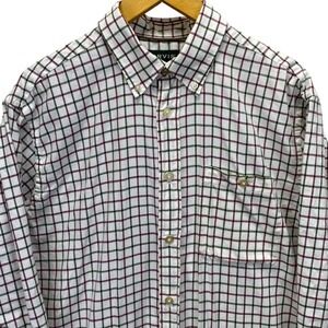 ORVIS Men's Long Sleeve Button Down Shirt Large Plaid Check Country Twill Cotton
